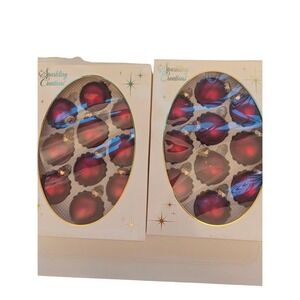 Sparkling Creations Red Glass Christmas Ornaments Set of 20 Frosted Shatterproof